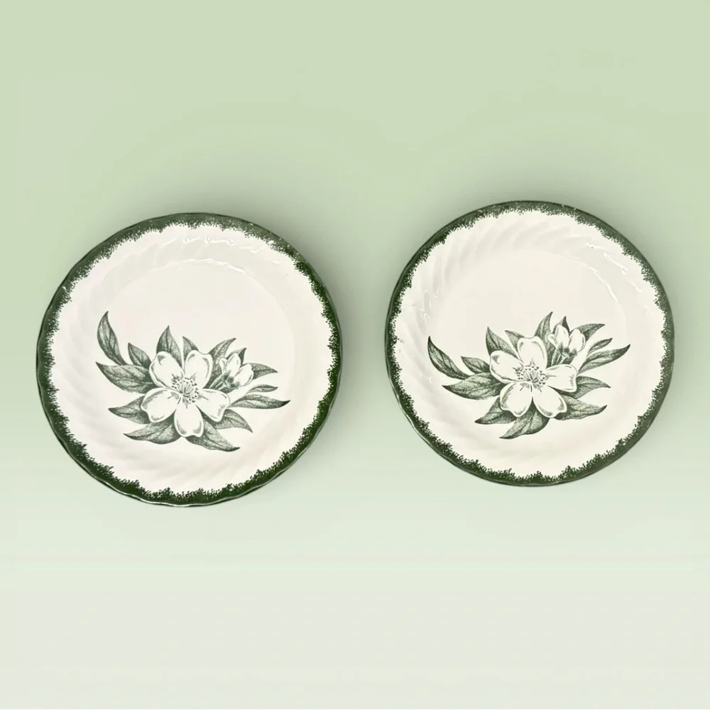 Two Vintage Woodbury 6.25” Plates by Royal China Inc., based in the USA